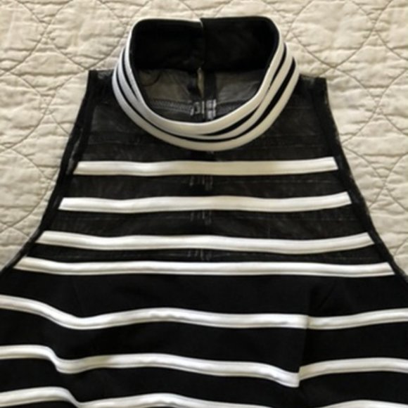 Women's JM Collection Striped High Neck Tank Top Size 8 - Picture 2 of 9